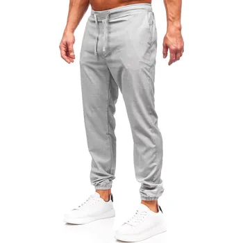 Pánské oblečení Šedé pánské textilní jogger kalhoty Bolf 0065 - 36/XL