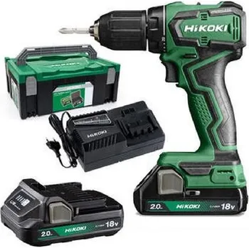 HiKOKI Nářadí - 18V AKU vrtací šroubovák, 2x aku 2,0 Ah Li-Ion, nabíječka DS18DDWRZ