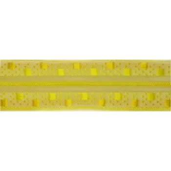 Stuha Plátnová stuha s monofilem, vzorem a drátem, 25 mm, žlutá