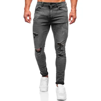 Pánské kalhoty Černé pánské džíny slim fit Bolf KS2081 - 35/XL