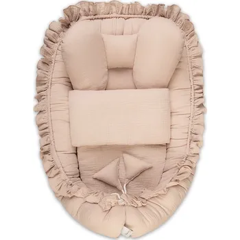 Belisima Mušelín hnízdečko s peřinkou, cappuccino