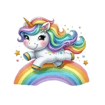 Nažehlovací obrázek - jednorožec na duze (8,0 x 7,2 cm)