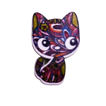 Knoflík Knoflík dřevěný kočička VIII