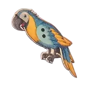 Knoflík Knoflík dřevěný pták - papoušek