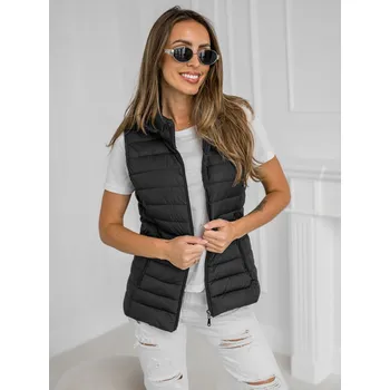 Dámská vesta Černá dámská prošívaná vesta s kapucí Bolf 16M9150 - XL