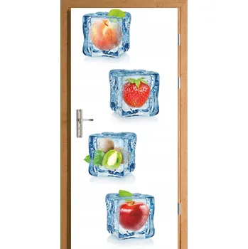 Fototapeta Samolepka na dveře samolepicí na kostky ledu a ovoce