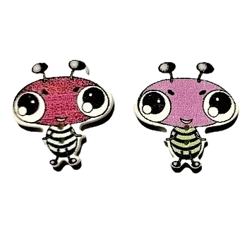 Knoflík Knoflík dřevěný brouček, Barva: Červená