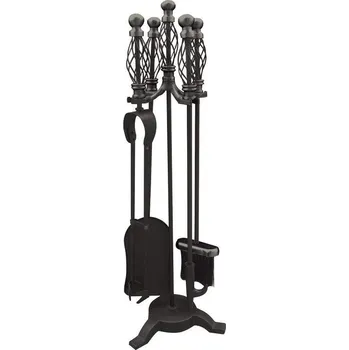 Krbová kamna Sada krbového nářadí 4 dílná 210 x 210 x 660 mm, černá, 23-B