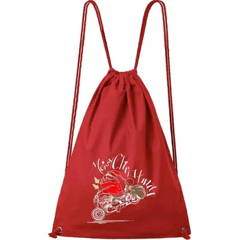 DOBRÝ TRIKO Bavlněný batoh Santa na motorce Barva: Červená