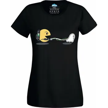 Dámské tričko Pac-Man Ghostbusters (Velikost: 4XL, Barva: Černá)