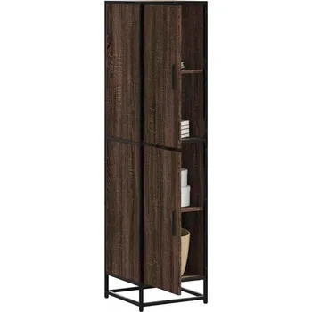 Policová skříň vidaXL Skříň highboard 35,5x35x139 cm kompozit a kov [849054] Barva: hnědý dub