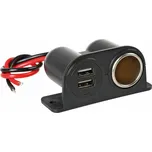 Zapalovač - zásuvka + 2 x USB 12/24V