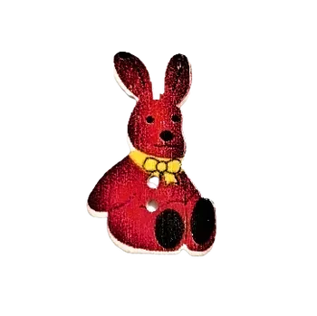 Knoflík Knoflík dřevěný zajíc hnědočervený