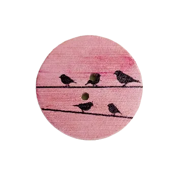 Knoflík Knoflík dřevěný "Růžové spojení"