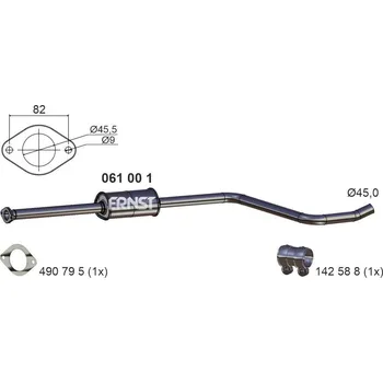 Tlumič výfuku Střední tlumič výfuku ERNST 061001