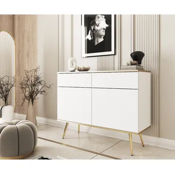 Komoda Piaski komoda ORO KSZ107 Barva: bílá/ zlaté nohy