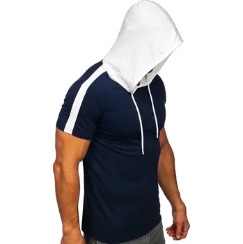 Pánské tričko Tmavě modré pánské tričko bez potisku a kapucí Bolf 8T299 - XL