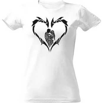 Dámské tričko Tričko s potiskem pár v srdci dámské