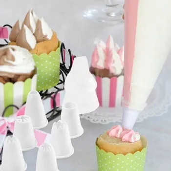 Sada 10 dvoukomorových sáčků na zdobení, adaptér, 6 zdobících špiček