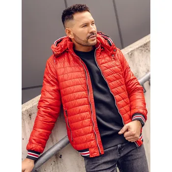 Červená pánská prošívaná přechodová bunda Bolf 6191A - XL