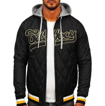 Černá pánská prošívaná přechodová bunda bomber Bolf HSS058 - XL