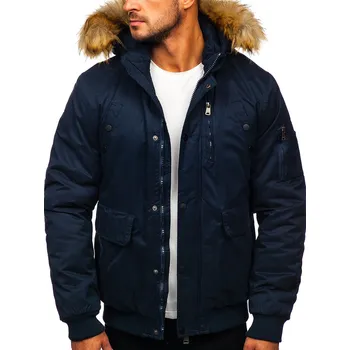 Pánský kabát Tmavě modrá pánská zimní bunda Bolf 1778 - 2XL