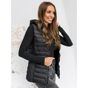 Černá dámská prošívaná vesta s kapucí Bolf 23039A1 - S
