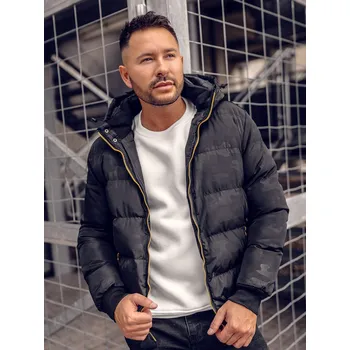 Pánská parka Černá pánská prošívaná zimní bunda Bolf 7270A - XL