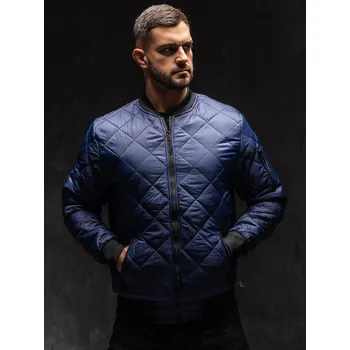 Pánská bunda Tmavě modrá pánská prošívaná přechodová bunda bomber Bolf MY-01A1 - L