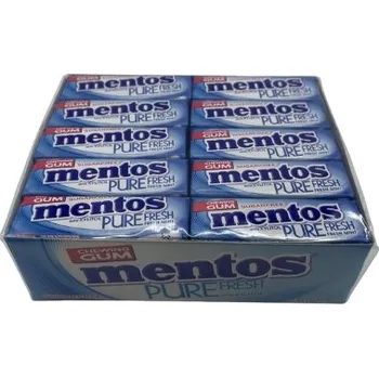 Žvýkačka Mentos Pure Fresh Sugarfree Chewing Gum Fresh Mint with Xylitol Karton 40 x 13,5g