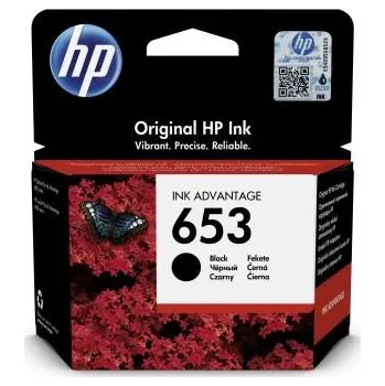 Čierna originálna atramentová kazeta HP 653 Ink Advantage