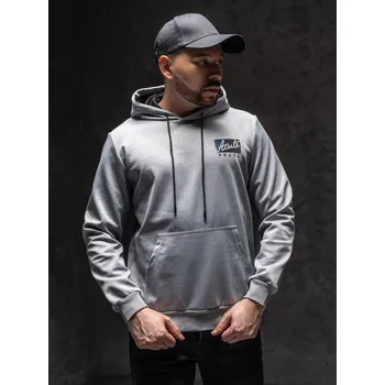 Pánská mikina Šedá pánská mikina s kapucí a potiskem Bolf HY971A1 - 2XL