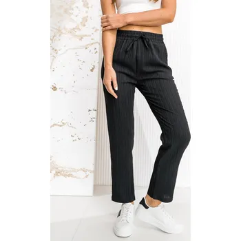 Dámské kalhoty Černé dámské textilní kalhoty Bolf W7962 - XL