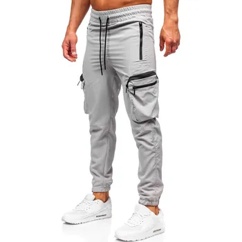 Pánské kalhoty Šedé pánské jogger teplákové kapsáčé Bolf HSS296 - 2XL