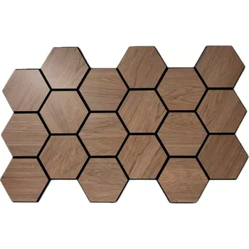 Obklad Akustický panel Hexagon SLAN-605 872x579x10mm ořech