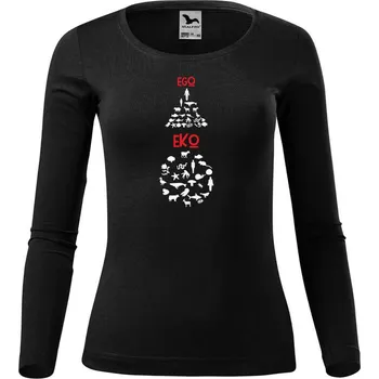 Dámské tričko DOBRÝ TRIKO Dámské triko s potiskem EGO EKO Velikost: 3XL, Barva: Černá