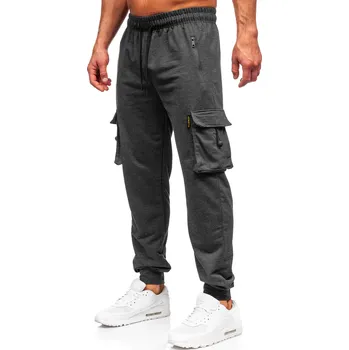Antracitové pánské jogger teplákové kapsáčé Bolf JX6363 - M