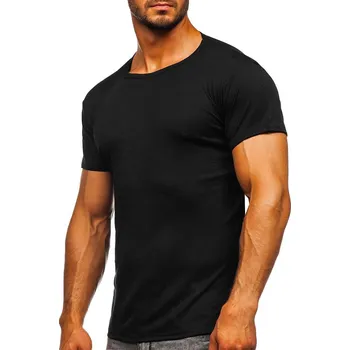 Pánské tričko Černé pánské tričko bez potisku Bolf NB003 - 2XL