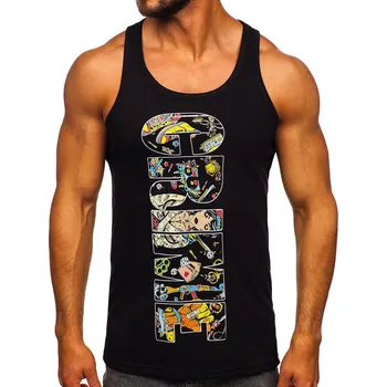 Pánské tílko Černé pánské tílko s potiskem tank top Bolf 143031 - M