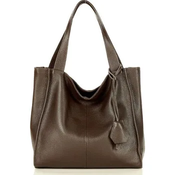 Kabelka Marco Mazzini Moderní kožená shopperka Mazzini; hnědá káva