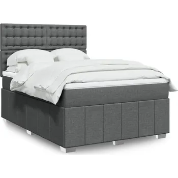 Postel vidaXL Box spring postel s matrací 160x200 cm textil [3294034] Barva: Tmavě šedá