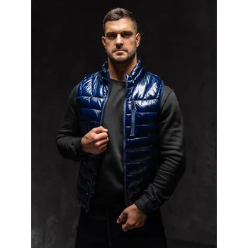 Pánská vesta Tmavě modrá pánská prošívaná vesta Bolf R0109AA1 - L