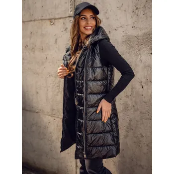 Černá dámská dlouhá prošívaná vesta Bolf 16M9117A - S