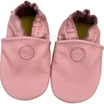 CAROZOO Kožené capáčky s koženou podrážkou růžové 0-6 měsíců Růžová 18,5