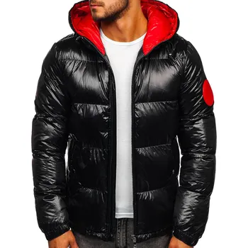 Pánská parka Černá pánská prošívaná zimní bunda Bolf 99311 - XL