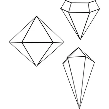 Nástěnná dekorace PRISMA černá, velikost 25x23x11