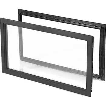 Garážová vrata okno do vrat hladké černé, čiré - rozměr 680 x 370 mm, materiál ABS, pro sekce tl. 40 mm