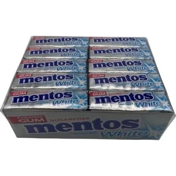 Žvýkačka Mentos Sugarfree Chewing Gum Peppermint White Karton 40 x 13,5g