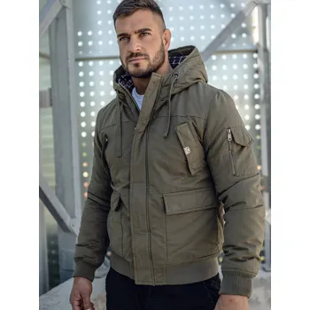 Pánský kabát Zelená silná pánská zimní bavlněná bunda Bolf 1890A - M