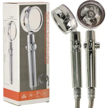 Sprchová hlavice Ruční sprcha s turbínou a hadicí stříbrná